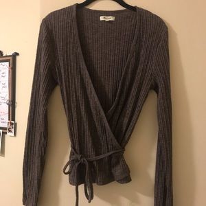 Purple Marbled Wrap Sweater